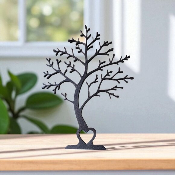 Minimalist Tree Decor Heart Home Accent Handmade Black - Picture 4 of 12